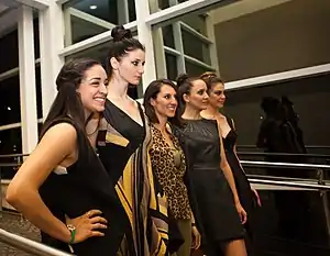 Image 81Women wearing contemporary outfits at a 2015 fashion show (from 2010s in fashion)