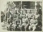 Deputy brigade commander of the 121st Brigade Lieutenant Colonel G. A. Adilbekov with tank officers, second from left, summer 1942