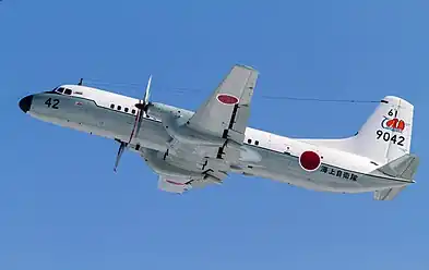 YS-11M taking off from Atsugi (2013)