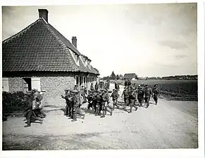 129th Baluchis on the march in France (near Merville, France).