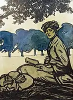 Maxime Dethomas: Femme Assise dans un parc (1910) Musée Toulouse-Lautrec.