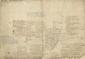 Survey map showing Goose Creek running along North Capitol Street in 1855