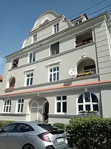 Detail of the renovated façade