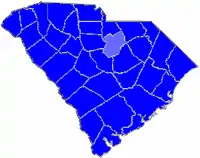 Blue counties were won by Hagood