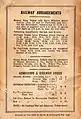 Back cover showing entrance & railway charges.
