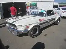 The 1967 Ford Mustang with which Ian Geoghegan won the 1967, 1968 and 1969 Australian Touring Car Championships. The car is pictured in 2013.