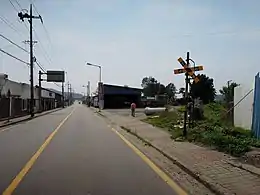 Level crossing near the former Eocheon Station37°14′58″N 126°54′39″E﻿ / ﻿37.24944°N 126.91083°E﻿ / 37.24944; 126.91083