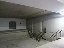 A floor below the used platform that was used as a fallout shelter