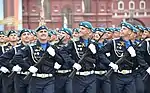 The airborne cadets marching on Red Square.