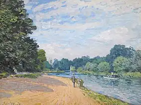 The Thames with Hampton Church (1874)