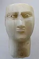 South Arabian head; 300-1 BC; alabaster; height: 20.5 cm, length: 11 cm, depth: 8.5 cm; Louvre