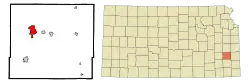 Location within Allen County and Kansas
