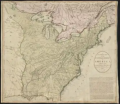 MAP of the British proposal at the American Settlement of peace to allow US Territory to stretch west to the middle of the Mississippi River.