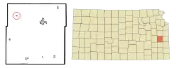 Location within Anderson County and Kansas