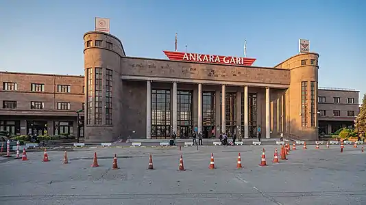 Ankara railway station in Ankara, Turkey (1937)