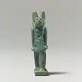 Anubis amulet; 664–30 BC; faience; height: 4.7&nbsp;cm; Metropolitan Museum of Art