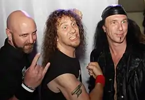 Anvil in 2010.L-R: former bassist Glenn Five, Steve "Lips" Kudlow, Robb Reiner
