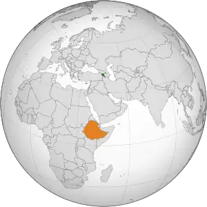 Map indicating locations of Armenia
and Ethiopia