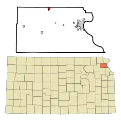 Location within Atchison County and Kansas