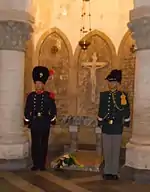 Grave of Prince Baudouin with honour guard