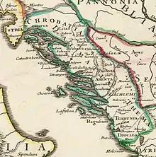 Image 10Map of Dalmatia in 1715 by Guillaume Delisle (from Albanian piracy)