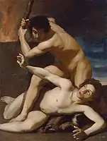 Cain killing Abel, painting by Bartolomeo Manfredi, c. 1610, Kunsthistorisches Museum, Austria