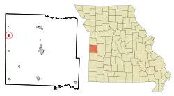Location of Amsterdam, Missouri