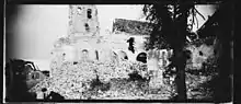 Panoramic view of the ruins of the church of Berzy-le-Sec (Aisne) in 1918.  Photograph by Raoul Berthele, Archive of Toulouse