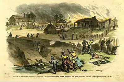 Image 4Blacks in Memphis under attack, Harper's Weekly, 26 May 1866 (from Civil rights movement (1865–1896))