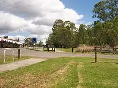 Looking toward former railway crossing and station