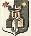 Peter Van Dievoet's arms from roll of arms of the Drapery Court of Brussels