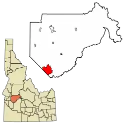 Location of Robie Creek in Boise County, Idaho.
