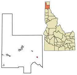 Location of Clark Fork in Bonner County, Idaho.
