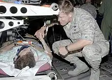 Gorenc, thanks an injured service member for his service.