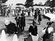 Racegoers in morning dress at Royal Ascot, England, before World War I