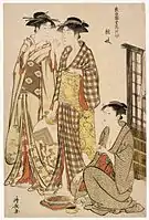 Two Women Standing from the series "Tosai Yuri Bijin Awase", by Torii Kiyonaga (1752–1815)