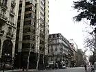 Architectural contrasts on the Avenida de Mayo.