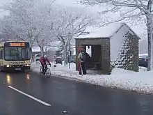 The A6187 in winter at Fox House.