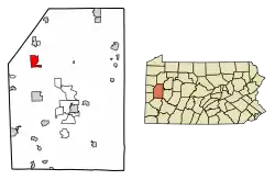 Location of West Liberty in Butler County, Pennsylvania.