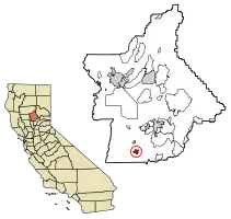 Location of Gridley in Butte County, California.
