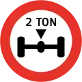 RR-5Weight restriction (2 tonnes per axle)