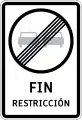 RR-9End prohibition or restriction (in this case, the overtaking prohibition has ended)