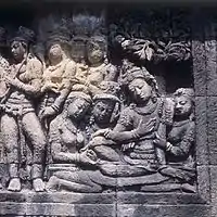 Relief sculpture from Borobudur temple, Indonesia, c. 760–830