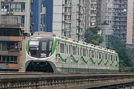 A 8-car train in Yangjiaping Station