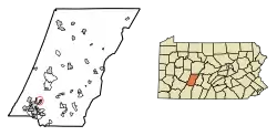 Location of East Conemaugh in Cambria County, Pennsylvania.
