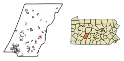 Location of Lilly in Cambria County, Pennsylvania.