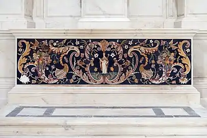 Polychrome stone altar