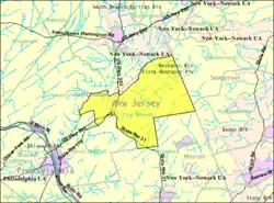 Census Bureau map of East Amwell Township, New Jersey