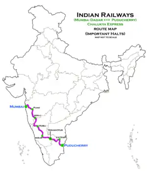 Chalukya Express (Dadar - Puducherry) route map