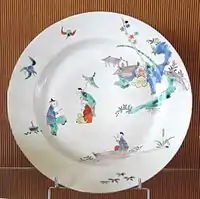 Chantilly porcelain plate, Kakiemon style, 1725-1751.
